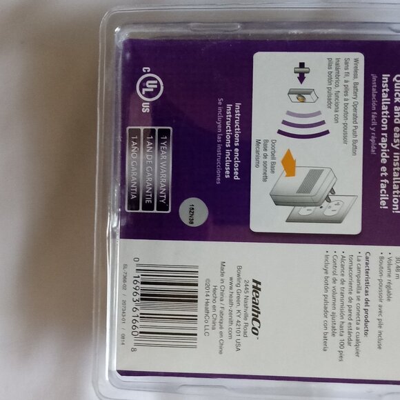 Heath Zenith White Plastic SL-7366-02 Wireless Door Chime Kit 3 Sounds NEW - Picture 3 of 4